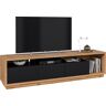 Lowboard HELVETIA "Celine" Sideboards Gr. B/H/T: 200 cm x 50 cm x 45 cm, wotan eiche-schwarz mat /schwarz mat, 3, schwarz (wotan eiche, mat, mat) Lowboards