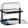 Buffet-Vitrine APS "Doppeldecker" Servierplatten Gr. B/H/L: 32 cm x 44 cm x 44 cm, schwarz (schwarz, transparent) Frischhaltedosen und Buffet-Vitrinen