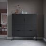 Highboard TENZO "LIPP" Sideboards Gr. B/H/T: 118,5 cm x 127 cm x 43 cm, 4, schwarz (shadow schwarz) Highboards mit 2 Türen und 4 Schubladen, Design von Tenzo studio