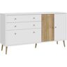 Sideboard FORTE "Harllson EasyKlix by Forte" Sideboards Gr. B/H/T: 159,2 cm x 86,5 cm x 41,5 cm, 2, weiß (weiß, mauvella eiche) Sideboards die neue geniale Art Möbel aufzubauen