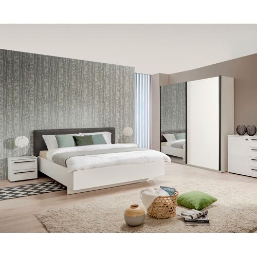 Inosign Schlafzimmer-Set INOSIGN "Ksanti" Schlafzimmermöbel-Sets Gr. B/H: 160 cm x 200 cm, weiß (opaque weiß) Komplett-Schlafzimmer Komplett Schlafzimmer