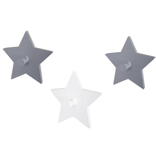 roba Dekohaken Little Stars, (3 St.) Ø 15 cm grau Kinder Kinderzimmerdekoration Kindermöbel