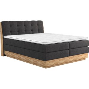 Boxspringbett HOME AFFAIRE "Naome" Komplettbetten Gr. Microfaser, Liegefläche B/L: 180 cm x 200 cm, Gewicht bis: 100 kg + 100 kg H3 + H3, 7-Zonen-Tonnentaschen-Federkern-Partnermatratze, schwarz (black) Boxspringbett Boxspringbetten ohne Bettkasten