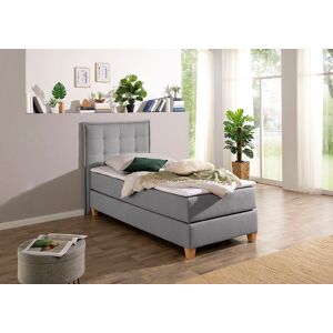 Boxspringbett HOME AFFAIRE Komplettbetten Gr. Struktur (100% Polyester), Liegefläche B/L: 90 cm x 200 cm, Gewicht bis: 80 kg H2, Bonnell-Federkernmatratze, grau Boxspringbett Boxspringbetten ohne Bettkasten