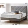 Boxspringbett ATLANTIC HOME COLLECTION "Frauke" Komplettbetten Gr. Liegefläche B/L: 160 cm x 200 cm, Gewicht bis: 80 kg H2, 7-Zonen-Taschen-Federkernmatratze, grau Boxspringbett Boxspringbetten ohne Bettkasten mit 7-Zonen-Taschen-Federkernmatratze und Top