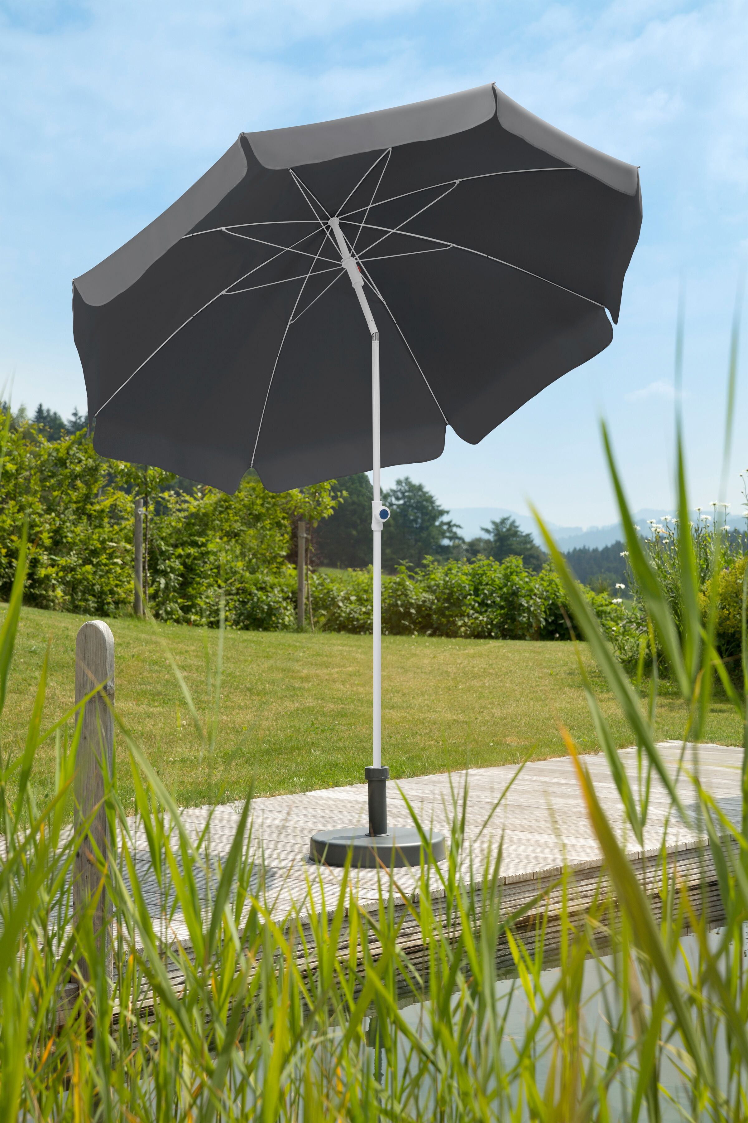 Schneider Schirme Sonnenschirm SCHNEIDER SCHIRME "Ibiza" Standschirme grau (anthrazit) Sonnenschirme ØxH: 240x30 cm, StahlPolyester