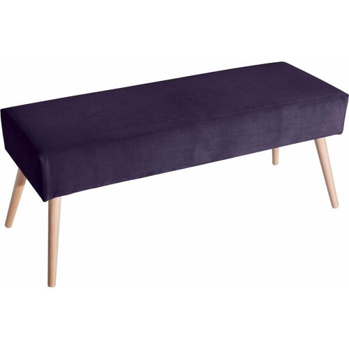 Max Winzer Sitzbank MAX WINZER „Sit“ Sitzbänke Gr. B/H/T: 114 cm x 48 cm x 40 cm, Samtvelours 20442, lila (purple) Holzbänke mit hohen konischen Füßen