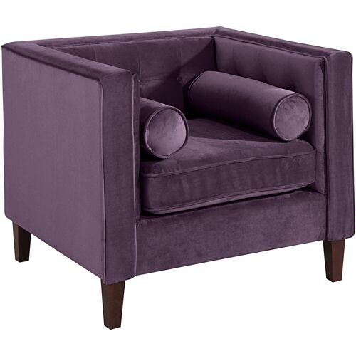 Max Winzer Cocktailsessel MAX WINZER „Joko“ Sessel Gr. Samtvelours, B/H/T: 100 cm x 80 cm x 85 cm, lila (purple) Clubsessel Cocktailsessel mit Holzfüßen