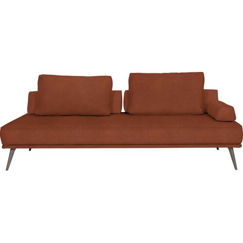 Furninova Recamiere FURNINOVA „Alexa Daybed“ Sofas Gr. B/H/T: 202 cm x 40 cm x 102 cm, Luxus-Microfaser, braun (bronze) Longchair Longchairs Daybed inklusive 2 Rückenkissen, Stützkissen und 1 Armlehnkissen