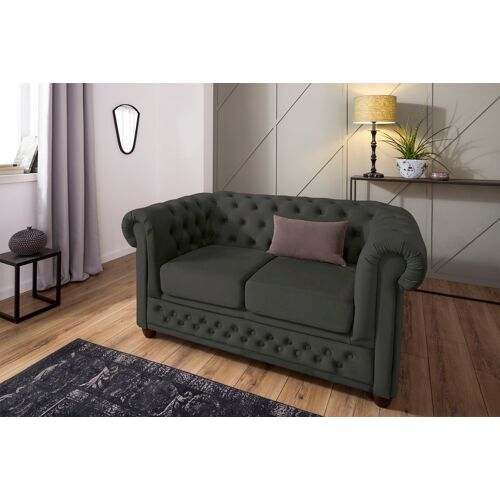 Home Affaire Chesterfield-Sofa HOME AFFAIRE „New Castle“ Sofas Gr. B/H/T: 148 cm x 72 cm x 86 cm, Samtoptik, grau (graphit) Chesterfieldsofas mit hochwertiger Knopfheftung in Chesterfield-Design, BTH: 1488672