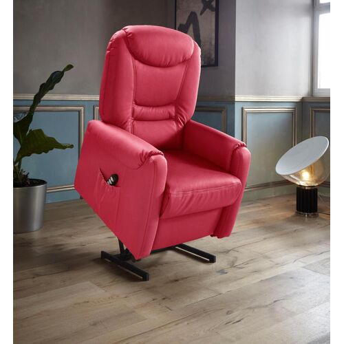 Sit&More TV-Sessel SIT&MORE „Morten“ Sessel Gr. NaturLEDER, 2-motorig-mit Aufstehhilfe, Aufstehhilfe, B/H/T: 76 cm x 113 cm x 78 cm, rot (feuerrot) Fernsehsessel und TV-Sessel Sessel in Größe M, wahlweise mit Motor Aufstehhilfe