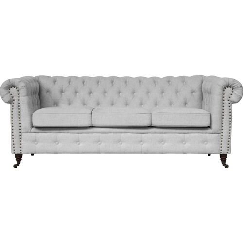 Home Affaire Chesterfield-Sofa HOME AFFAIRE „Aarburg“ Sofas Gr. B/H/T: 203 cm x 77 cm x 87 cm, Struktur, silberfarben (silber) Chesterfieldsofas aufwändige Knopfheftung und Ziernägel im Chesterfield-Design