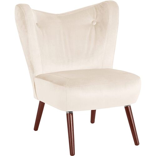 Max Winzer Cocktailsessel MAX WINZER „Stella“ Sessel Gr. Samtvelours, B/H/T: 72 cm x 84 cm x 83 cm, beige (creme) Clubsessel Cocktailsessel im Retrolook