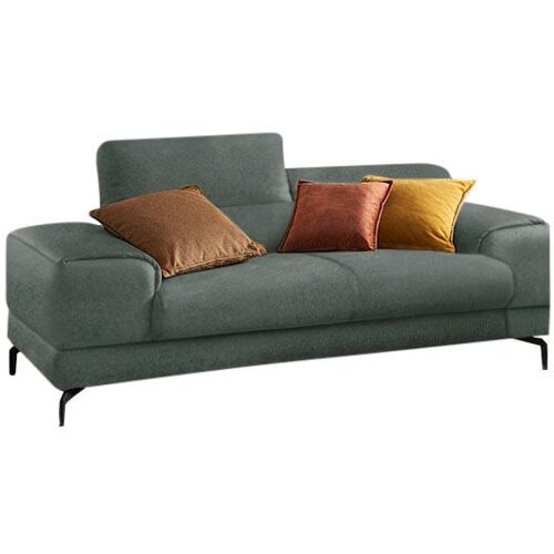 W.Schillig 2-Sitzer W.SCHILLIG „piedroo“ Sofas Gr. B/H/T: 210 cm x 70 cm x 108 cm, Chenille-Flachgewebe R66, mit Kopfteilverstellung-mit motorischer Sitztiefenverstellung, blau (niagara r66) 2-Sitzer Sofas Kopfteilverstellung, wahlweise mit Sitztiefenvers