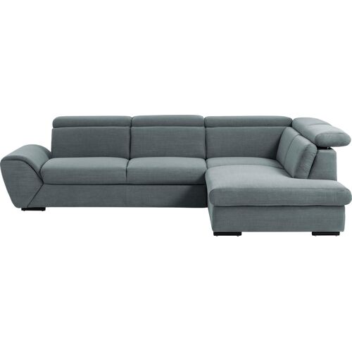 Inosign Ecksofa INOSIGN „Resistance“ Sofas Gr. B/H/T: 309 cm x 82 cm x 236 cm, Flachgewebe, Ottomane rechts, Ohne Bettfunktion, ohne Bettkasten, grau (niagara) Ecksofas