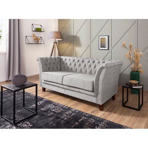 Home Affaire Chesterfield-Sofa HOME AFFAIRE „Dover“ Sofas Gr. B/H/T: 175 cm x 75 cm x 82 cm, Struktur weich, silberfarben (silber) Chesterfieldsofas aufwändige Knopfheftung in Chesterfield-Optik