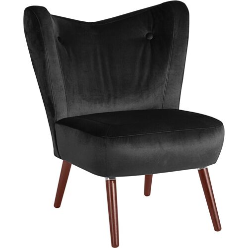 Max Winzer Cocktailsessel MAX WINZER „Stella“ Sessel Gr. Samtvelours, B/H/T: 72 cm x 84 cm x 83 cm, schwarz Clubsessel Cocktailsessel im Retrolook