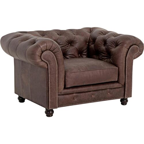 Max Winzer Chesterfield-Sessel MAX WINZER „Old England“ Sessel Gr. NaturLEDER, B/H/T: 131 cm x 76 cm x 96 cm, braun Chesterfield Sessel Ledersessel mit Knopfheftung & Ziernägeln