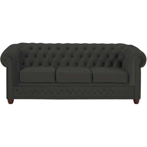 Home Affaire Chesterfield-Sofa HOME AFFAIRE „New Castle“ Sofas Gr. B/H/T: 203 cm x 72 cm x 86 cm, Samtoptik, grau (graphit) Chesterfieldsofas mit hochwertiger Knopfheftung in Chesterfield-Design, BTH: 2038672