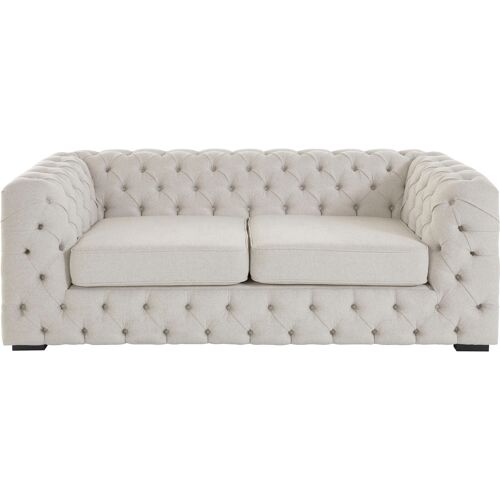 Guido Maria Kretschmer Home&Living Chesterfield-Sofa GUIDO MARIA KRETSCHMER HOME&LIVING „Kalina“ Sofas Gr. B/H/T: 190 cm x 67 cm x 98 cm, Struktur, beige (creme) Chesterfieldsofas mit klassischer Chesterfield-Knopfheftung