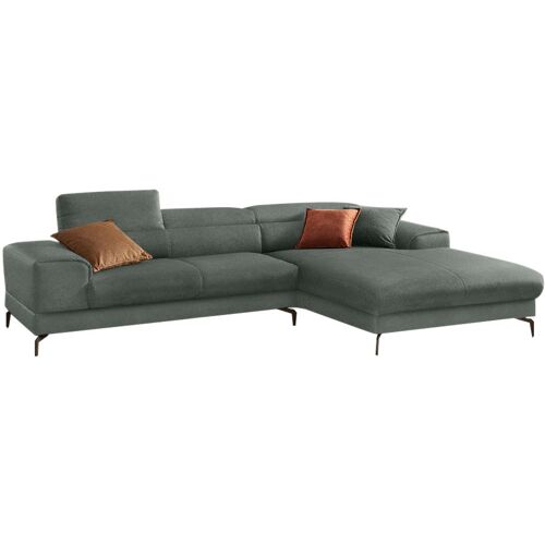 W.Schillig Ecksofa W.SCHILLIG „piedroo“ Sofas Gr. B/H/T: 303 cm x 70 cm x 193 cm, Chenille-Flachgewebe R66, Longchair rechts, mit Kopfteilverstellung-ohne Sitztiefenverstellung, blau (niagara r66) Ecksofa Ecksofas Kopfteilverstellung, wahlweise mit Sitzti