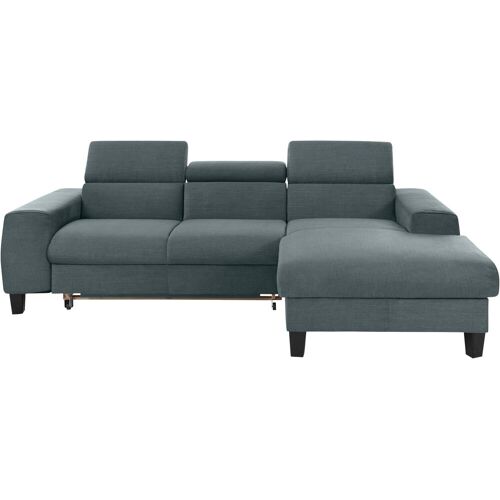 Cotta Ecksofa COTTA „Morven“ Sofas Gr. B/H/T: 244 cm x 72 cm x 166 cm, Flachgewebe, Recamiere rechts, ohne Bettfunktion-ohne Bettkasten-ohne Ladestation-mit Kopfteilverstellung, grau (niagara) Ecksofa Ecksofas Polstermöbel Sofas Inklusive Kopfteilverstell