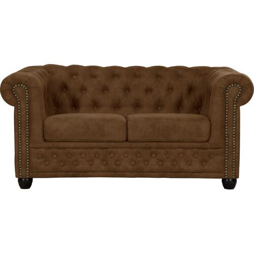 Home Affaire Chesterfield-Sofa HOME AFFAIRE „Rysum“ Sofas Gr. B/H/T: 148 cm x 72 cm x 86 cm, Luxus-Microfaser in Lederoptik, braun (cognac) Chesterfieldsofas Chesterfield-Optik, in 2 Bezugsqualitäten