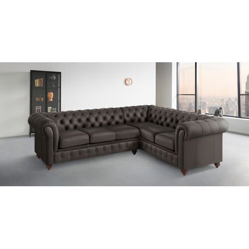 Home Affaire Chesterfield-Sofa HOME AFFAIRE „Chesterfield“ Sofas Gr. B/H/T: 250 cm x 74 cm x 210 cm, NaturLEDER, langer Schenkel links, braun Chesterfieldsofas mit Knopfheftung, auch in Leder