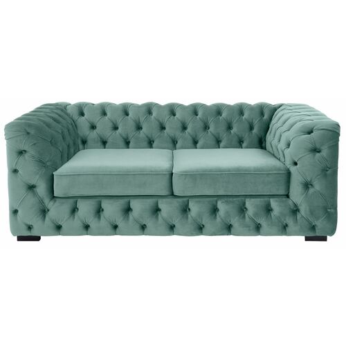 Guido Maria Kretschmer Home&Living Chesterfield-Sofa GUIDO MARIA KRETSCHMER HOME&LIVING „Kalina“ Sofas Gr. B/H/T: 190 cm x 67 cm x 98 cm, Samtvelours, grün Chesterfieldsofas mit klassischer Chesterfield-Knopfheftung