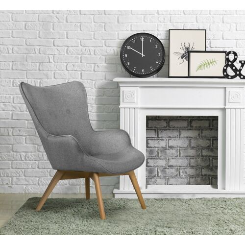 Andas Sessel ANDAS „Nicko“ Gr. Struktur fein, ohne Hocker, B/H/T: 71 cm x 96 cm x 86 cm, grau Design-Sessel Einzelsessel Loungesessel Sessel mit Hocker wahlweise und ohne