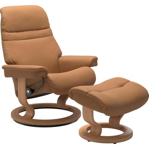 Stressless Fußhocker STRESSLESS „Sunrise“ Hocker Gr. B/H/T: 57 cm x 39 cm x 40 cm, Leder PALOMA, braun (taupe paloma) Fußhocker mit Classic Base, Gestell Eiche