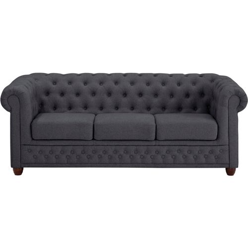 Home Affaire Chesterfield-Sofa HOME AFFAIRE „New Castle“ Sofas Gr. B/H/T: 203 cm x 72 cm x 86 cm, Struktur weich, schwarz Chesterfieldsofas mit hochwertiger Knopfheftung in Chesterfield-Design, BTH: 2038672