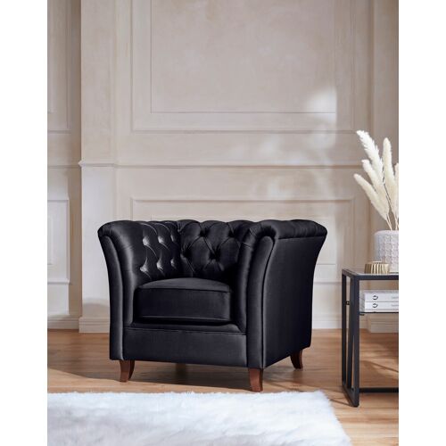 Home Affaire Chesterfield-Sessel HOME AFFAIRE „Reims“ Sessel Gr. Samtoptik, B/H/T: 98 cm x 76 cm x 88 cm, grau (anthrazit) Chesterfield Sessel mit echter Chesterfield-Knopfheftung, hochwertige Verarbeitung