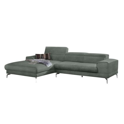 W.Schillig Ecksofa W.SCHILLIG „piedroo“ Sofas Gr. B/H/T: 303 cm x 70 cm x 193 cm, Chenille-Flachgewebe R66, Longchair links, mit Kopfteilverstellung-mit motorischer Sitztiefenverstellung, blau (niagara r66) Ecksofas Kopfteilverstellung, wahlweise mit Sitz