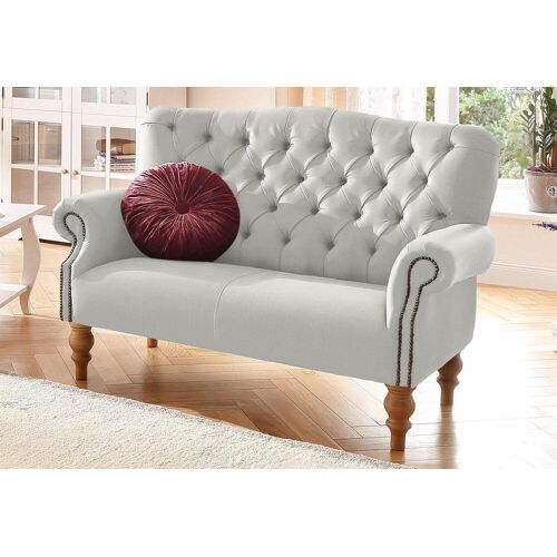 Home Affaire Chesterfield-Sofa HOME AFFAIRE „Lord“ Sofas Gr. B/H/T: 138 cm x 93 cm x 84 cm, Struktur fein, beige Chesterfieldsofas mit echter Chesterfield-Knopfheftung und Ziernägeln