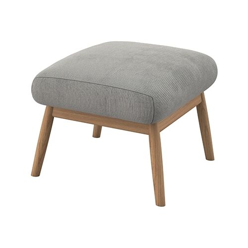 Flexlux Polsterhocker FLEXLUX „Padova“ Hocker Gr. B/H/T: 56 cm x 36 cm x 44 cm, Struktur, grau (soft grey) Polsterhocker Fußhocker für Ohrensessel, Fuß Eiche