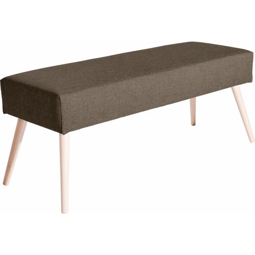 Max Winzer Sitzbank MAX WINZER „Sit“ Sitzbänke Gr. B/H/T: 114 cm x 48 cm x 40 cm, Strukturgewebe 16523, beige (sahara) Holzbänke mit hohen konischen Füßen