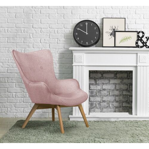 Andas Sessel ANDAS „Nicko“ Gr. Struktur fein, ohne Hocker, B/H/T: 71 cm x 96 cm x 86 cm, rosa Design-Sessel Einzelsessel Loungesessel Sessel mit Hocker wahlweise und ohne