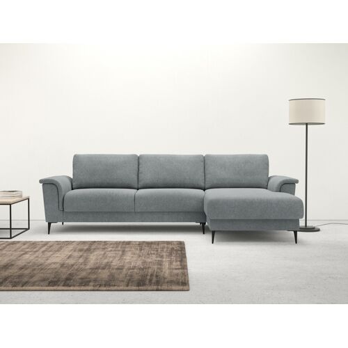 Places Of Style Ecksofa PLACES OF STYLE „Isaiah“ Sofas Gr. B/H/T: 277 cm x 86 cm x 154 cm, Struktur weich, Recamiere rechts, grau (niagara) Ecksofas Sitz mit Komfortschaum