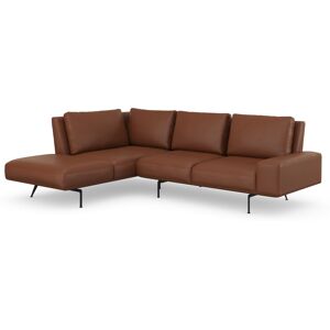 Ecksofa MACHALKE Sofas Gr. B/H/T: 290 cm x 90 cm x 100 cm, Leder SADDLE, Ottomane links, braun (cognac saddle) Leder-Ecksofas