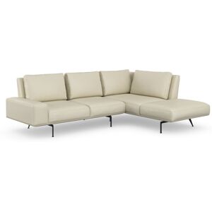 Ecksofa MACHALKE Sofas Gr. B/H/T: 290 cm x 90 cm x 100 cm, Leder SADDLE, Ottomane rechts, beige (creme saddle) Leder-Ecksofas