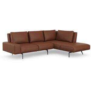 Ecksofa MACHALKE Sofas Gr. B/H/T: 290 cm x 90 cm x 100 cm, Leder SADDLE, Ottomane rechts, braun (cognac saddle) Leder-Ecksofas