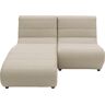 Ecksofa DOMO COLLECTION "Soleil, pflegeleichter und wetterfester Bezug L-Form" Sofas Gr. B/H/T: 146 cm x 80 cm x 152 cm, Flachgewebe 1, Longchair links-Longchair rechts, grau (taupe) Gartensofas