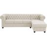 Chesterfield-Sofa HOME AFFAIRE "New Castle L-Form" Sofas Gr. B/H/T: 255 cm x 72 cm x 171 cm, Struktur weich, Ottomane rechts, beige Chesterfieldsofas