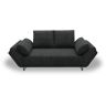 Schlafsofa INOSIGN "Jadelyn mit klappbaren Armlehnen" Sofas Gr. B/T: 250 cm x 97 cm, Cord, grau (anthrazit) Einzelsofas