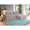 Ecksofa ALINA "Sandy" Sofas Gr. B/H/T: 296 cm x 84 cm x 180 cm, Chenille EQE, Recamiere rechts, grau (hellgrau eqe 29) Ecksofas