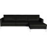 Ecksofa ALTE GERBEREI "Velina" Sofas Gr. B/H/T: 251 cm x 80 cm x 155 cm, Samtvelours BRUSSELS, Recamiere rechts, schwarz (black) Ecksofas