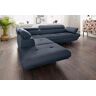 Ecksofa EXXPO - SOFA FASHION "Vinci, L-Form" Sofas Gr. B/H/T: 271 cm x 88 cm x 92 cm, Struktur, Ottomane links, ohne Bettfunktion, blau (blau, grau) Ecksofas