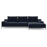 Ecksofa MACHALKE "lorenzo, L-Form" Sofas Gr. B/H/T: 336 cm x 90 cm x 100 cm, Chenille ELOY, Recamiere rechts, blau (dunkelblau eloy) Ecksofas