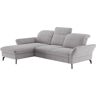 Ecksofa SIT&MORE "Leandro L-Form" Sofas Gr. B/H/T: 267 cm x 88 cm x 200 cm, Struktur weich, Recamiere links, mit Sitztiefenverstellung-mit Kopfteilverstellung-mit Armlehnfunktion-mit Bettfunktion-mit Bettkasten, silberfarben (silber) Ecksofas